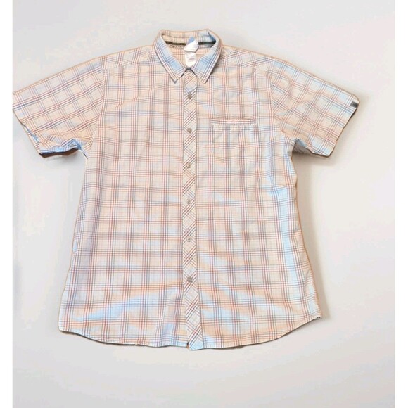 The North Face Button Down Shirt Mens Large Cotton Plaid Short Sleeve - Picture 1 of 8